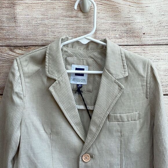 NEW WITH TAGS PAPER MOON LINEN BLAZER IN CREAM AND WHITE STRIPES - Picture 2 of 6